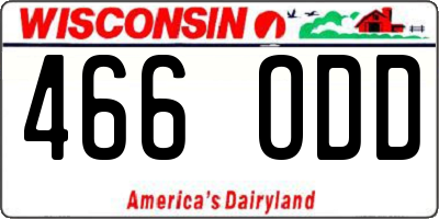 WI license plate 466ODD