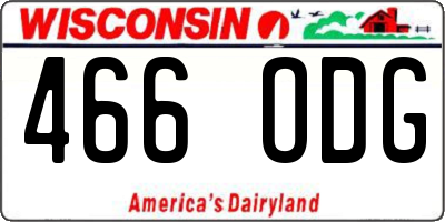 WI license plate 466ODG