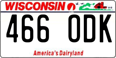 WI license plate 466ODK