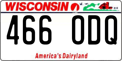 WI license plate 466ODQ