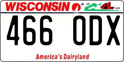 WI license plate 466ODX