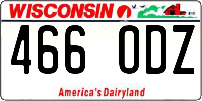 WI license plate 466ODZ