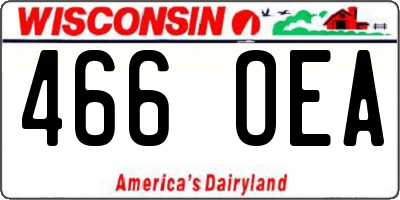 WI license plate 466OEA