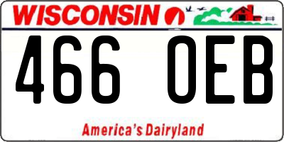 WI license plate 466OEB