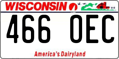 WI license plate 466OEC