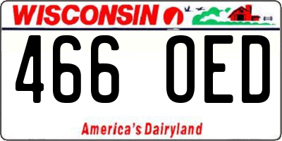 WI license plate 466OED