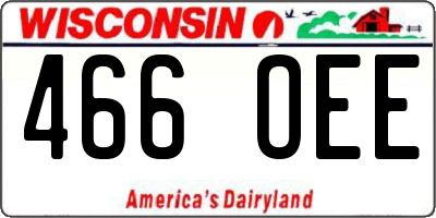 WI license plate 466OEE