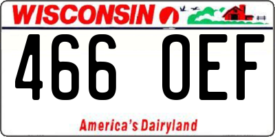 WI license plate 466OEF
