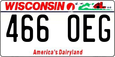 WI license plate 466OEG