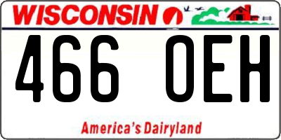 WI license plate 466OEH
