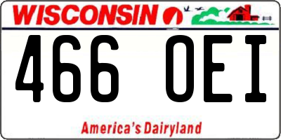 WI license plate 466OEI