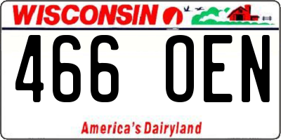 WI license plate 466OEN