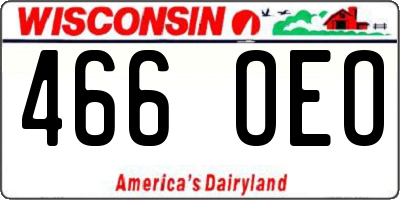 WI license plate 466OEO