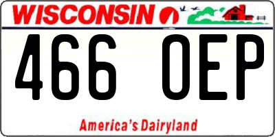 WI license plate 466OEP