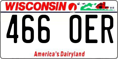 WI license plate 466OER
