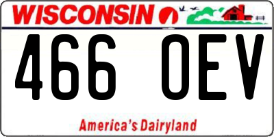 WI license plate 466OEV