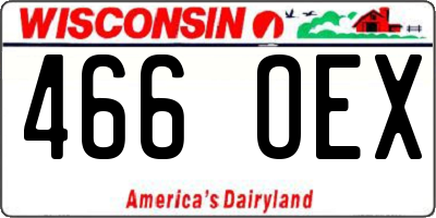 WI license plate 466OEX