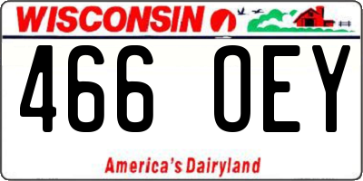 WI license plate 466OEY