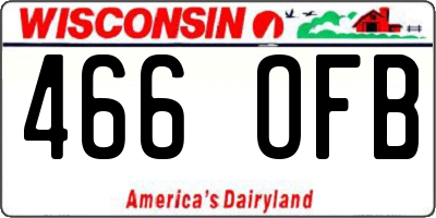 WI license plate 466OFB