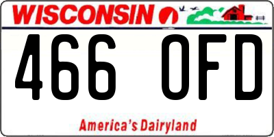 WI license plate 466OFD