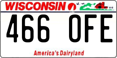 WI license plate 466OFE