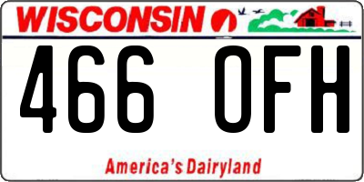 WI license plate 466OFH