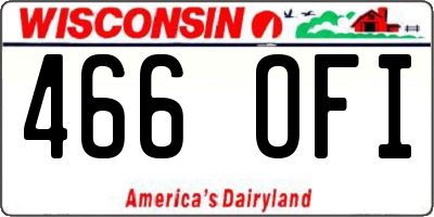 WI license plate 466OFI
