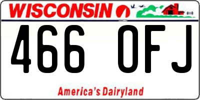 WI license plate 466OFJ