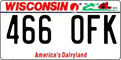 WI license plate 466OFK
