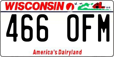 WI license plate 466OFM