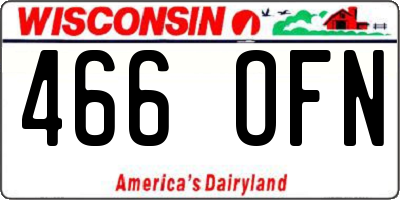 WI license plate 466OFN