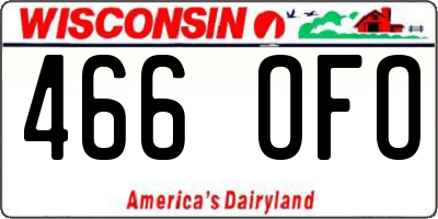 WI license plate 466OFO