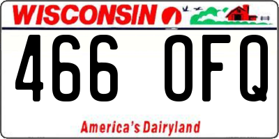 WI license plate 466OFQ