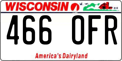 WI license plate 466OFR