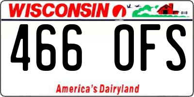WI license plate 466OFS
