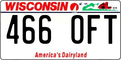 WI license plate 466OFT