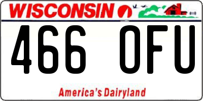WI license plate 466OFU