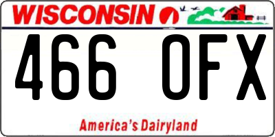 WI license plate 466OFX