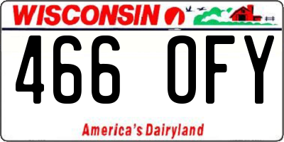 WI license plate 466OFY