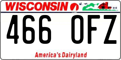WI license plate 466OFZ