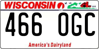 WI license plate 466OGC