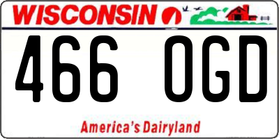 WI license plate 466OGD