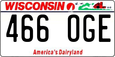 WI license plate 466OGE