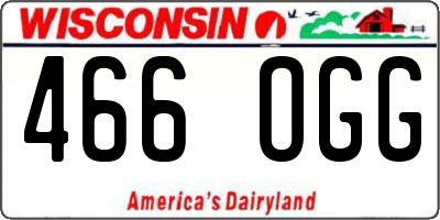 WI license plate 466OGG