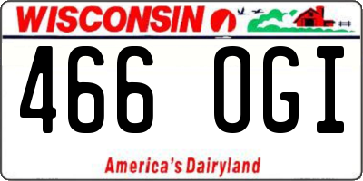 WI license plate 466OGI
