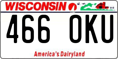 WI license plate 466OKU