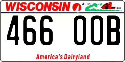 WI license plate 466OOB