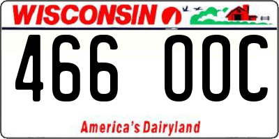 WI license plate 466OOC