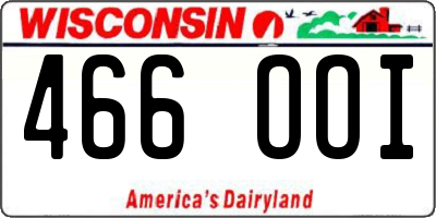 WI license plate 466OOI