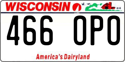 WI license plate 466OPO